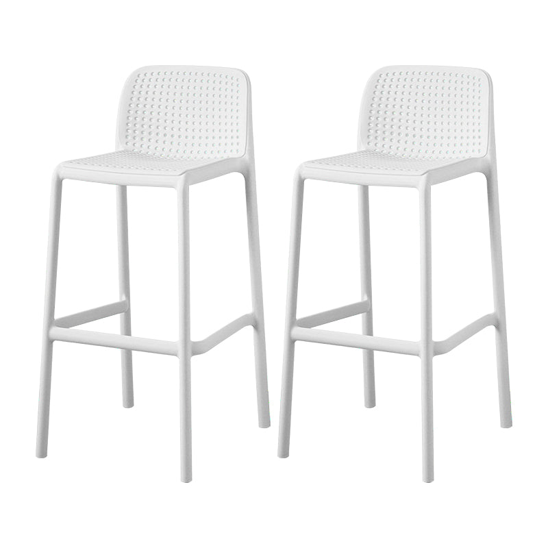Scandinavian Plastic Dining Room Armless Stool Low Back Bar Stool for Kitchen