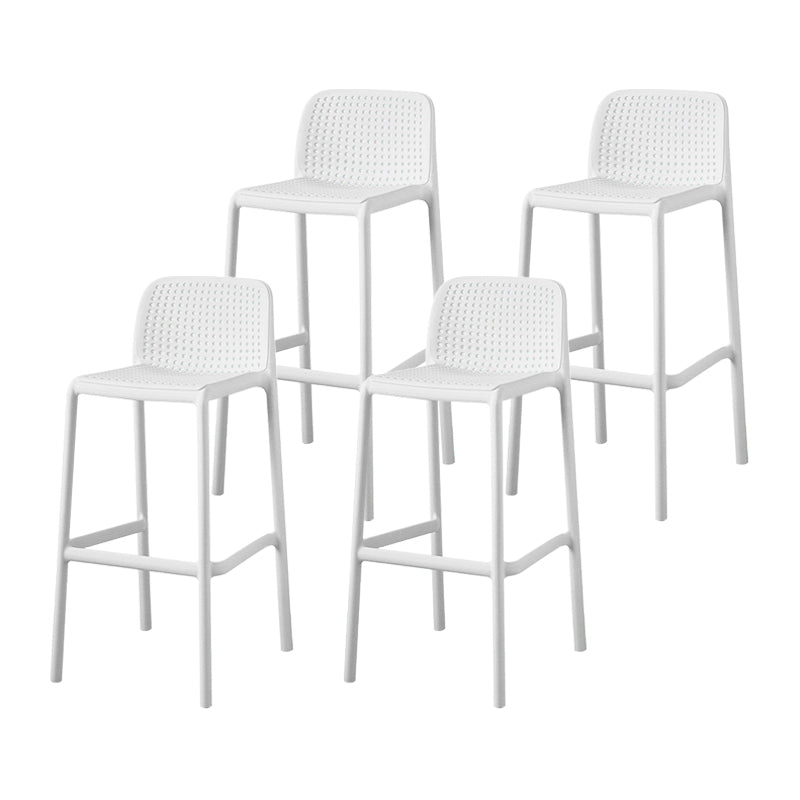 Scandinavian Plastic Dining Room Armless Stool Low Back Bar Stool for Kitchen