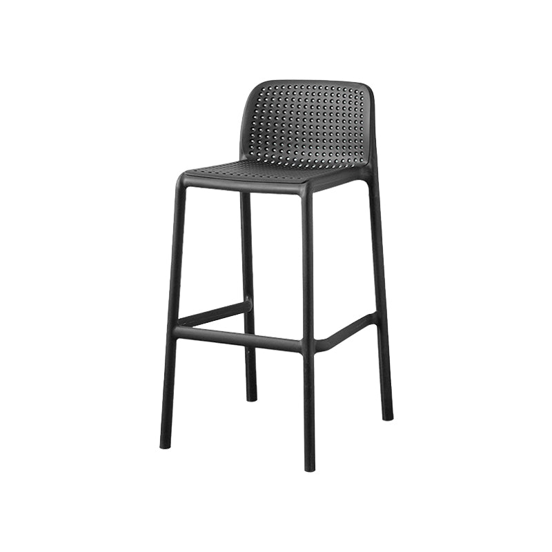 Scandinavian Plastic Dining Room Armless Stool Low Back Bar Stool for Kitchen
