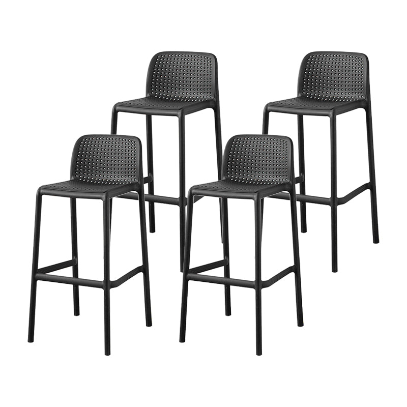 Scandinavian Plastic Dining Room Armless Stool Low Back Bar Stool for Kitchen