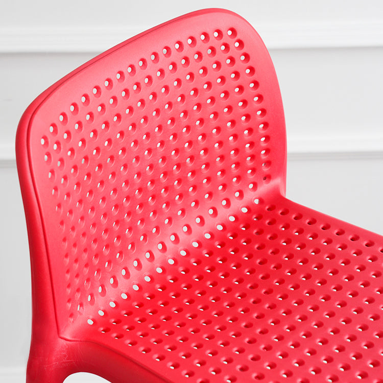 Scandinavian Plastic Dining Room Armless Stool Low Back Bar Stool for Kitchen