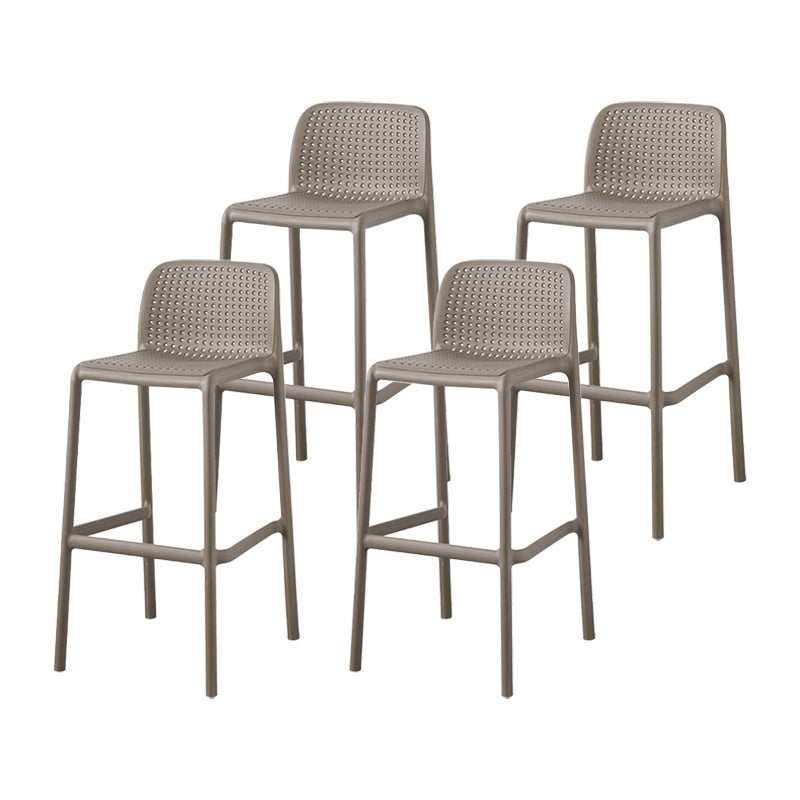 Scandinavian Plastic Dining Room Armless Stool Low Back Bar Stool for Kitchen