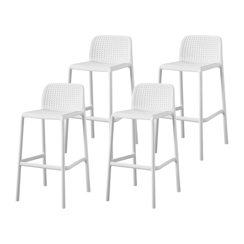 Scandinavian Plastic Dining Room Armless Stool Low Back Bar Stool for Kitchen