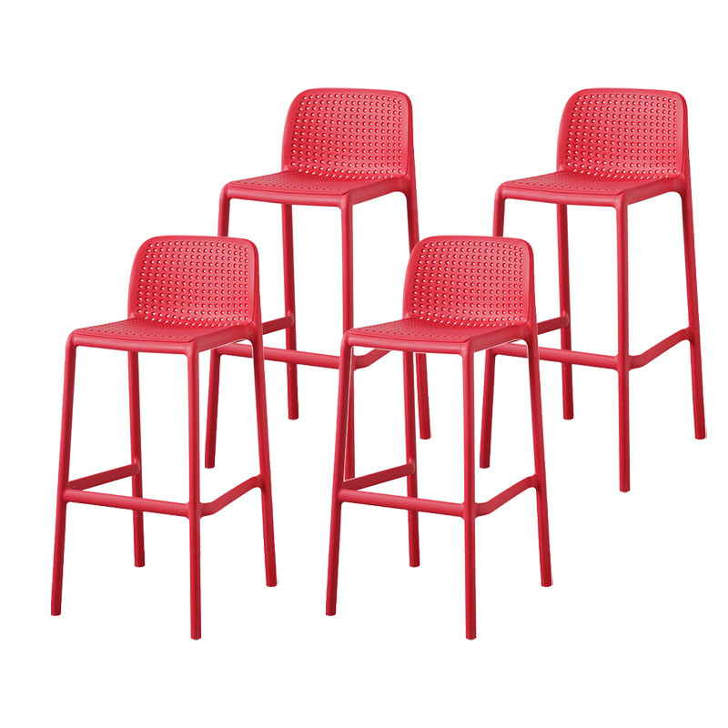 Scandinavian Plastic Dining Room Armless Stool Low Back Bar Stool for Kitchen