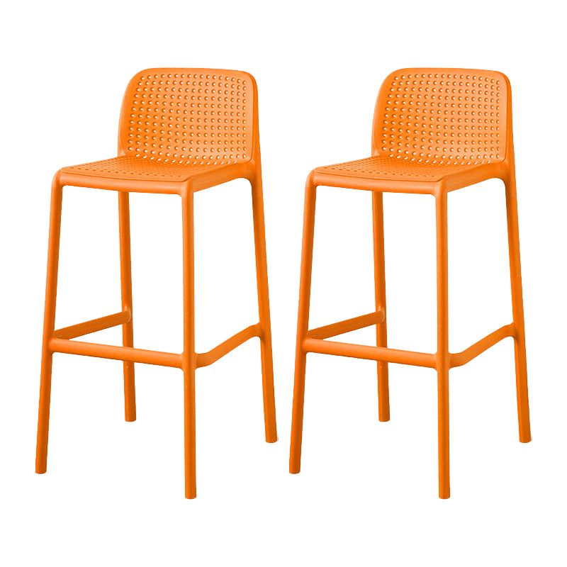 Scandinavian Plastic Dining Room Armless Stool Low Back Bar Stool for Kitchen