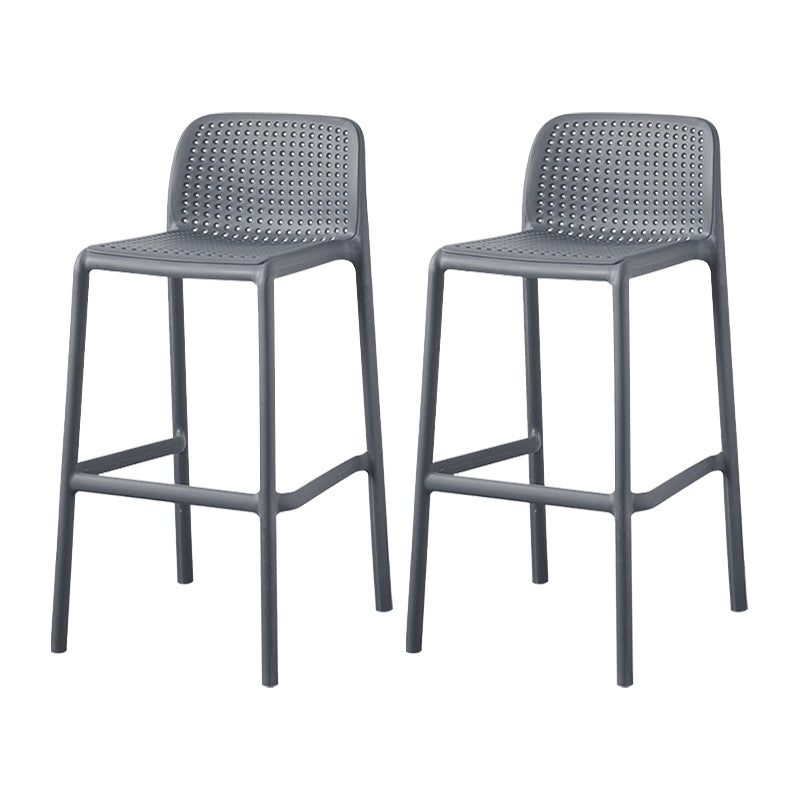 Scandinavian Plastic Dining Room Armless Stool Low Back Bar Stool for Kitchen