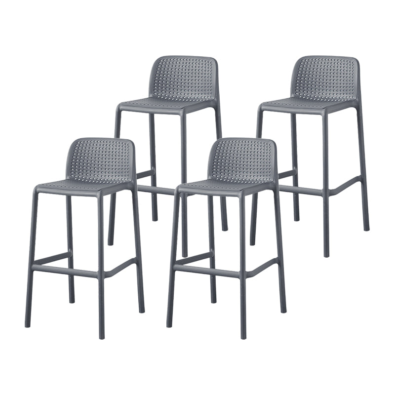 Scandinavian Plastic Dining Room Armless Stool Low Back Bar Stool for Kitchen
