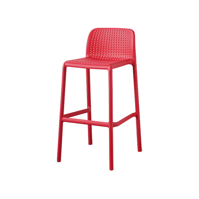 Scandinavian Plastic Dining Room Armless Stool Low Back Bar Stool for Kitchen