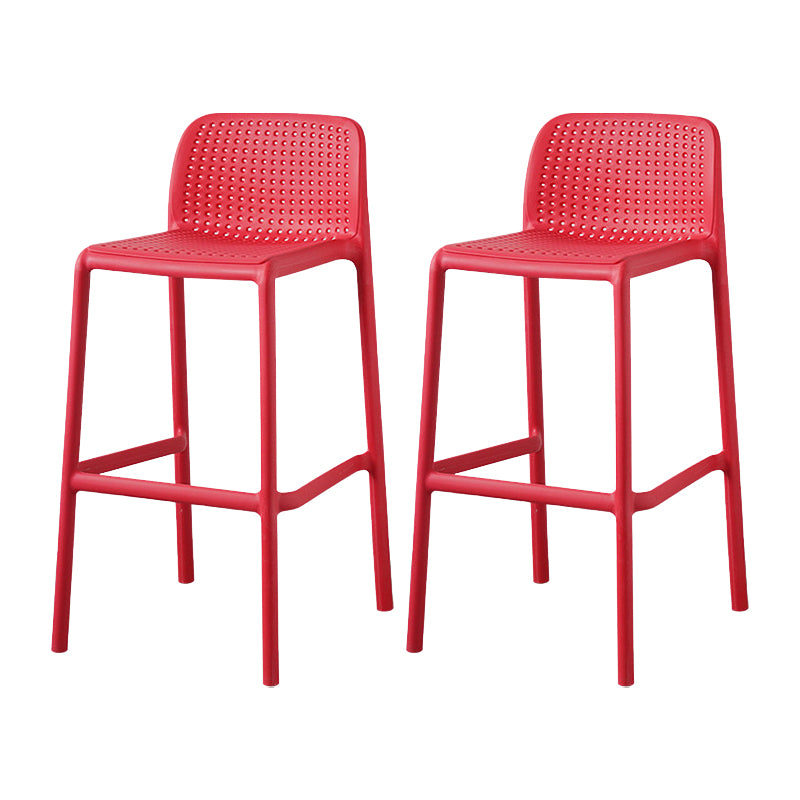 Scandinavian Plastic Dining Room Armless Stool Low Back Bar Stool for Kitchen