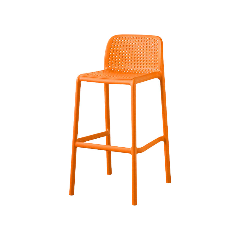 Scandinavian Plastic Dining Room Armless Stool Low Back Bar Stool for Kitchen