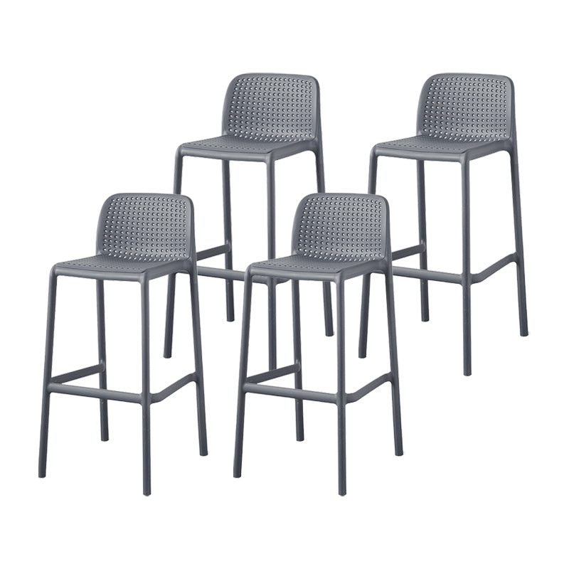 Scandinavian Plastic Dining Room Armless Stool Low Back Bar Stool for Kitchen