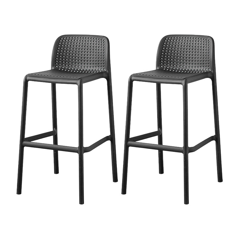 Scandinavian Plastic Dining Room Armless Stool Low Back Bar Stool for Kitchen