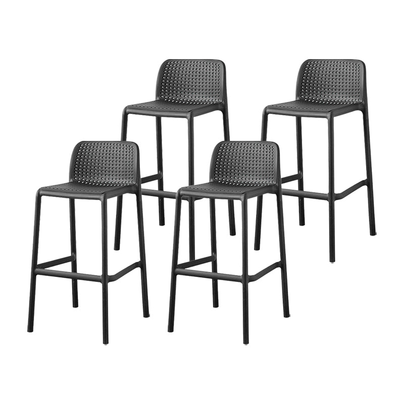 Scandinavian Plastic Dining Room Armless Stool Low Back Bar Stool for Kitchen
