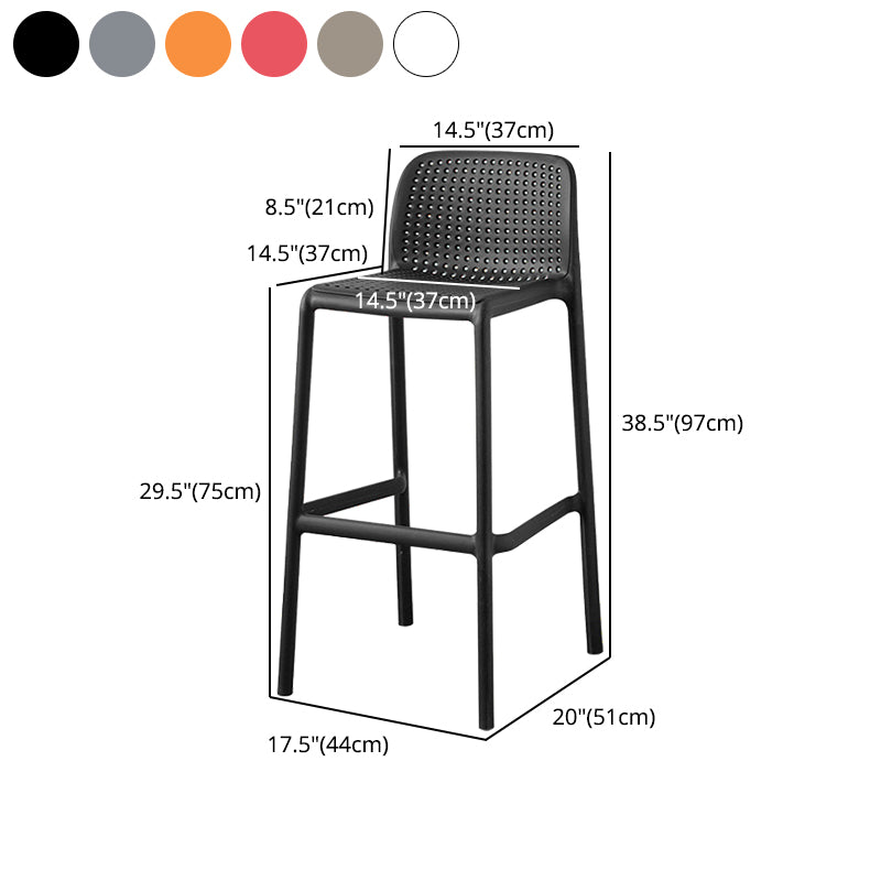 Scandinavian Plastic Dining Room Armless Stool Low Back Bar Stool for Kitchen