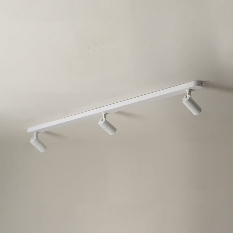 Lampe de plafond de rail de forme cylindrique en aluminium moderne 3 lumières monture à chasse d'eau pour le salon