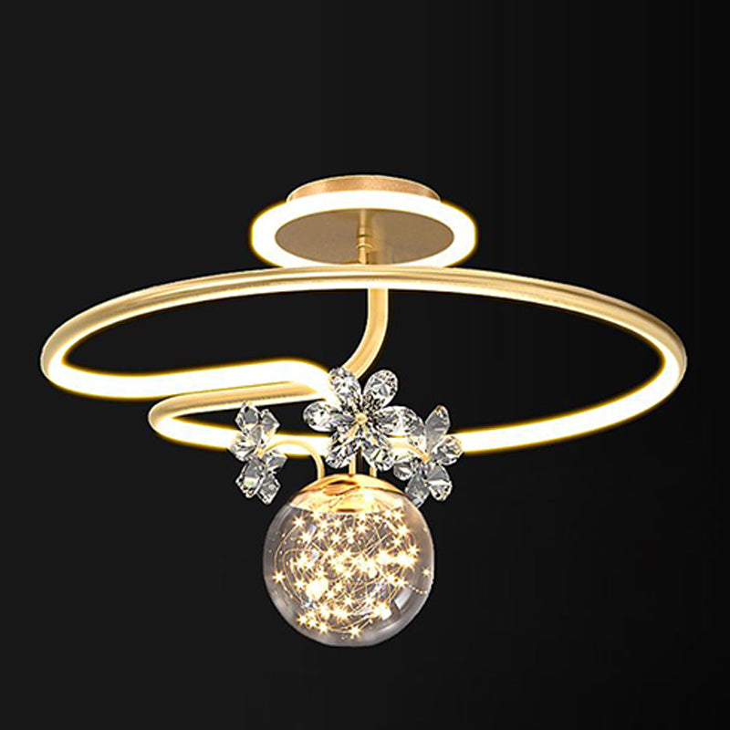 Forme de bille LED PLADIER LAMPLE MODERNE Iron moderne 3 LICTES MONTRE À LA COUR