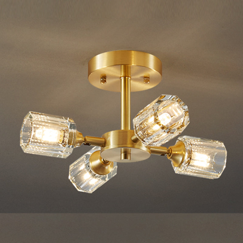 Colonial Style Geometry Ceiling Fixtures Metal Ceiling Flush Mount in Bronze