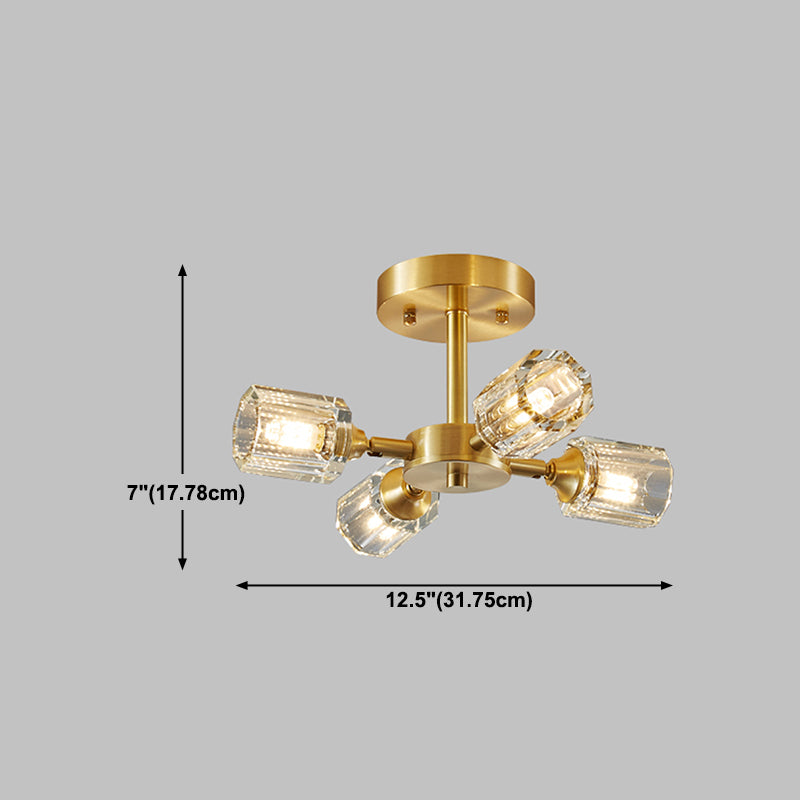 Colonial Style Geometry Ceiling Fixtures Metal Ceiling Flush Mount in Bronze