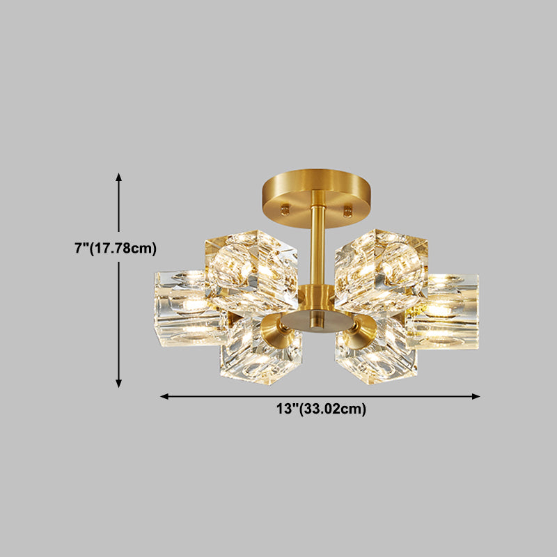 Colonial Style Geometry Ceiling Fixtures Metal Ceiling Flush Mount in Bronze