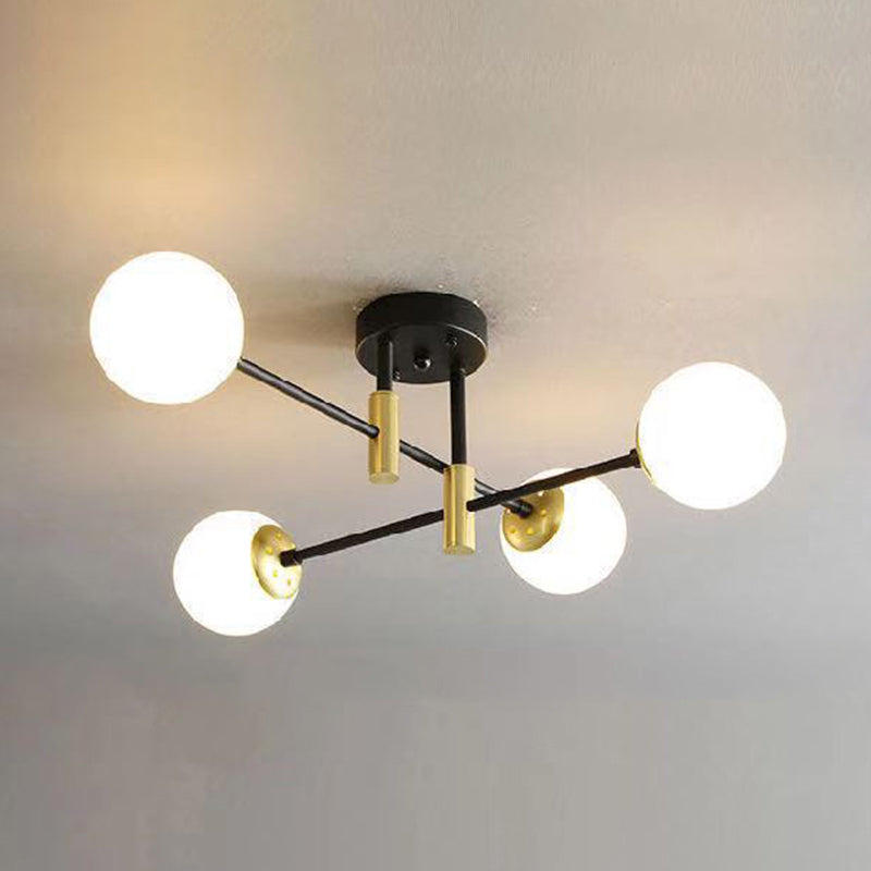Glass Ball Shape Flush Ceiling Light Modern Style Multi Lights Flush Mount Lighting