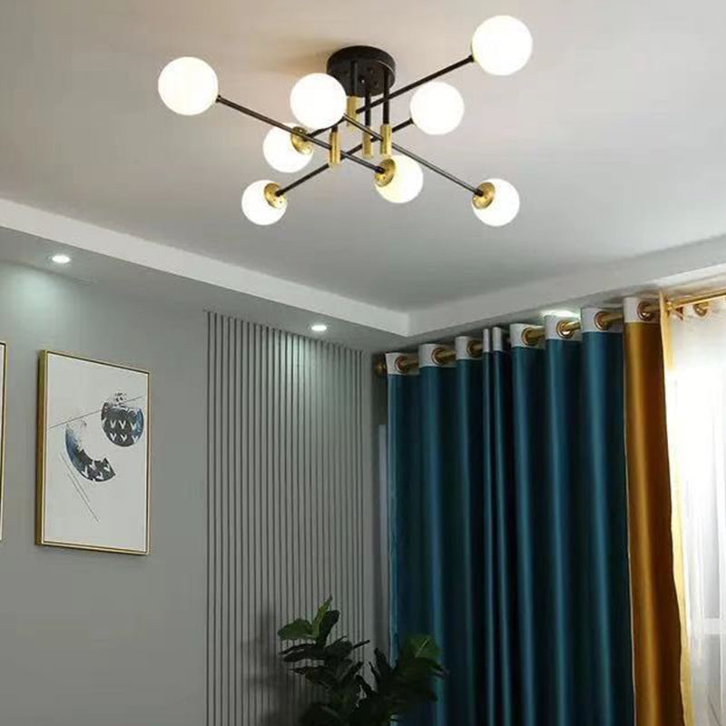 Glass Ball Shape Flush Ceiling Light Modern Style Multi Lights Flush Mount Lighting