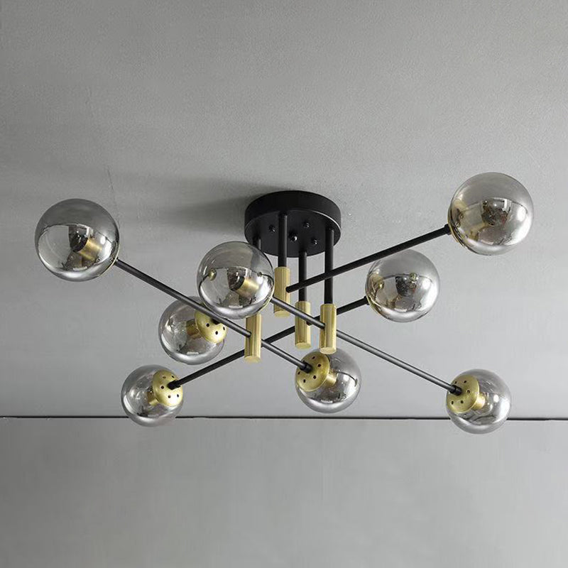 Glass Ball Shape Flush Ceiling Light Modern Style Multi Lights Flush Mount Lighting