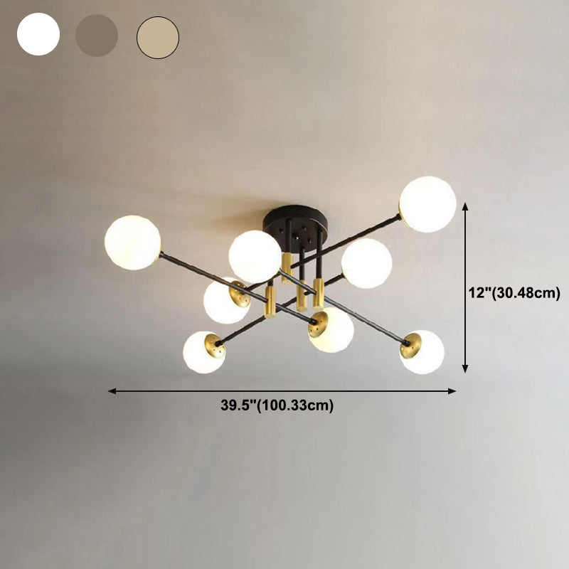 Glass Ball Shape Flush Ceiling Light Modern Style Multi Lights Flush Mount Lighting