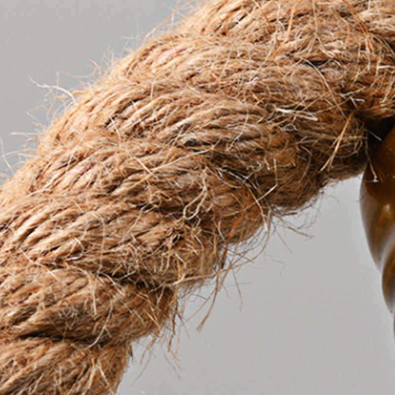 Colgante de islas negras de metal ligero de la isla industrial con cuerda natural para restaurante