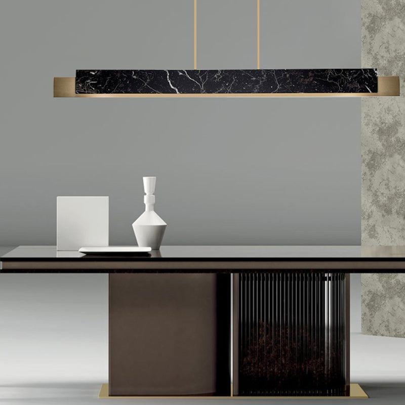 Colgante de la isla recta de latón de la isla de estilo moderno con mármol para el comedor