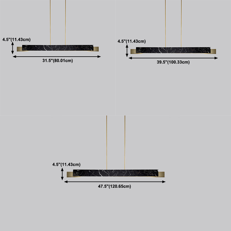 Colgante de la isla recta de latón de la isla de estilo moderno con mármol para el comedor