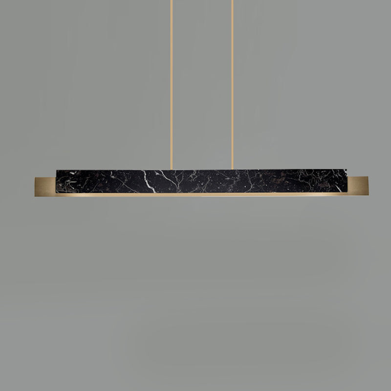 Colgante de la isla recta de latón de la isla de estilo moderno con mármol para el comedor