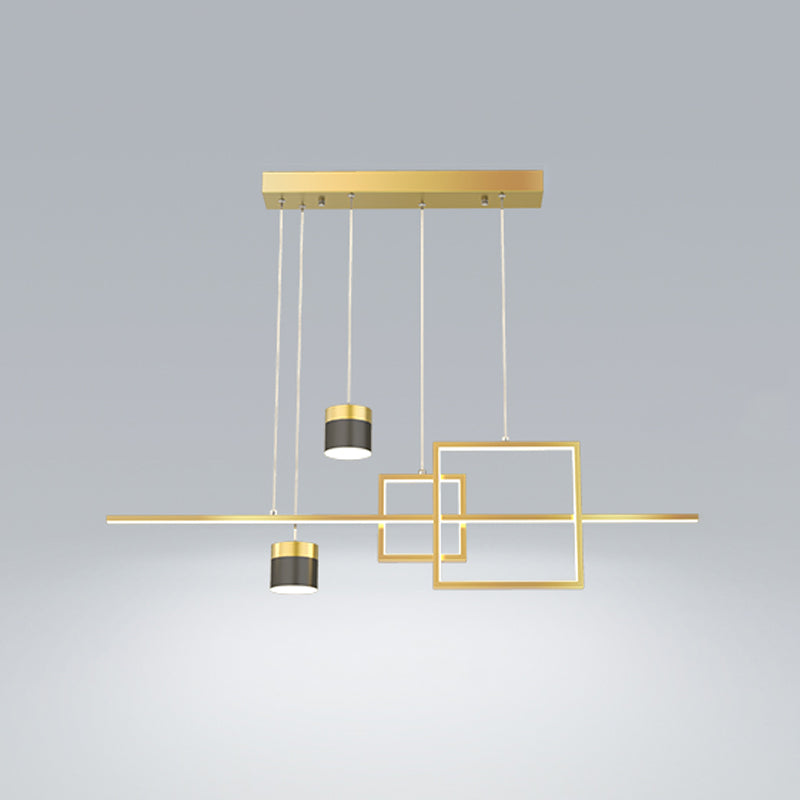 Modern Metal Island Light Geométrica 5 luces LED Island Colgante para comedor