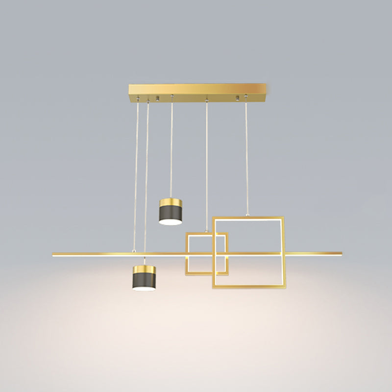 Modern Metal Island Light Geométrica 5 luces LED Island Colgante para comedor