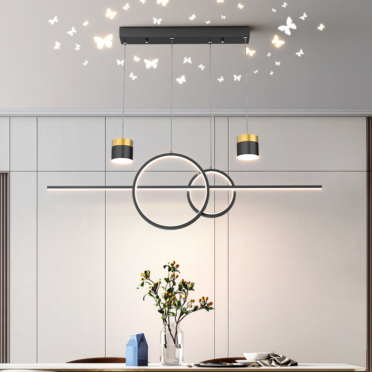 Modern Metal Island Light Geométrica 5 luces LED Island Colgante para comedor