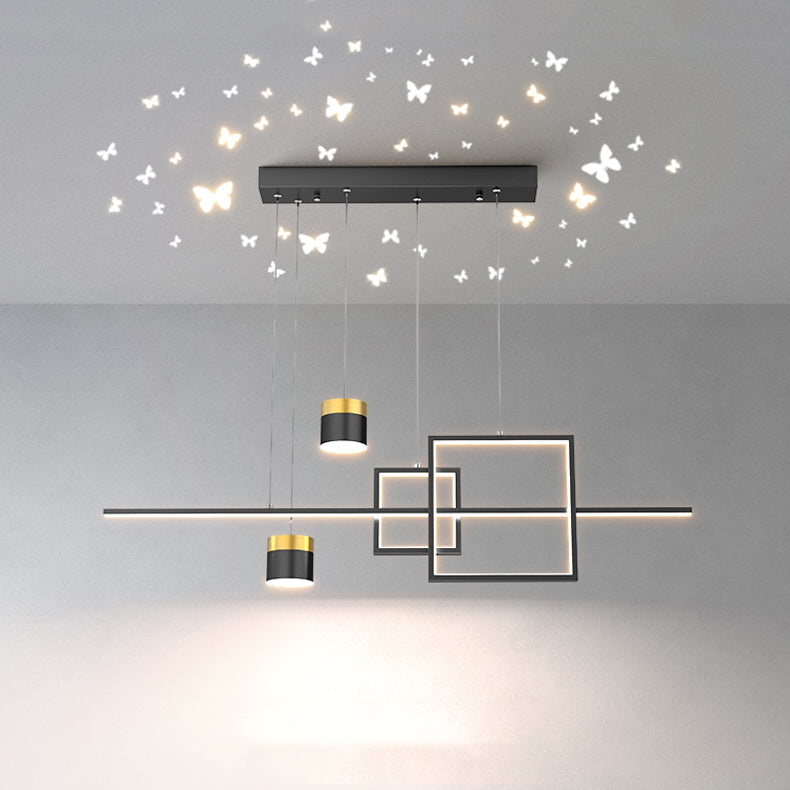 Modern Metal Island Light Geométrica 5 luces LED Island Colgante para comedor
