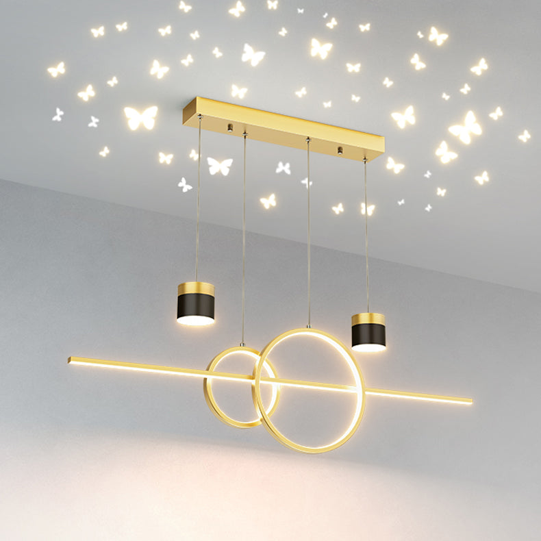 Modern Metal Island Light Geométrica 5 luces LED Island Colgante para comedor