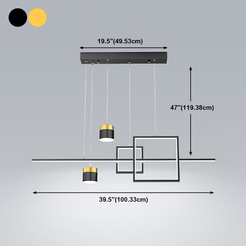 Modern Metal Island Light Geométrica 5 luces LED Island Colgante para comedor