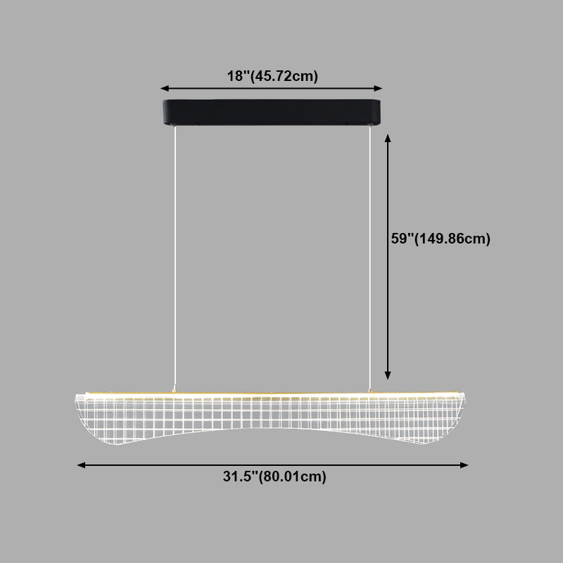 Estilo moderno Metal Island Light Geométrico 1 Pense de la isla ligera para sala de estar