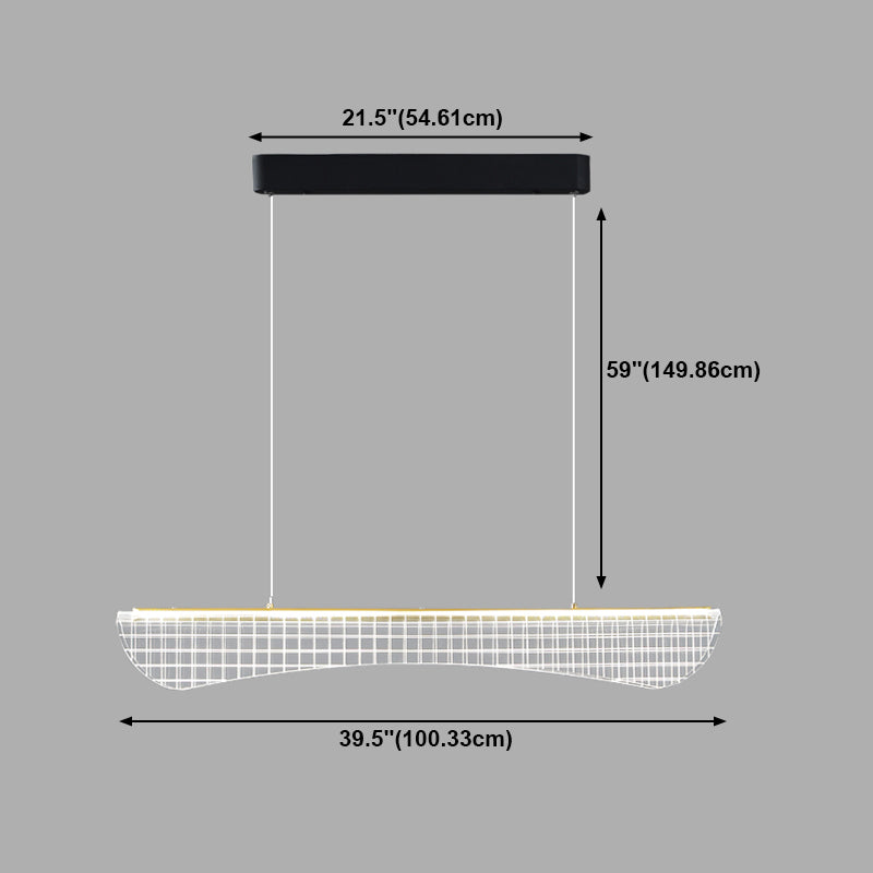 Estilo moderno Metal Island Light Geométrico 1 Pense de la isla ligera para sala de estar