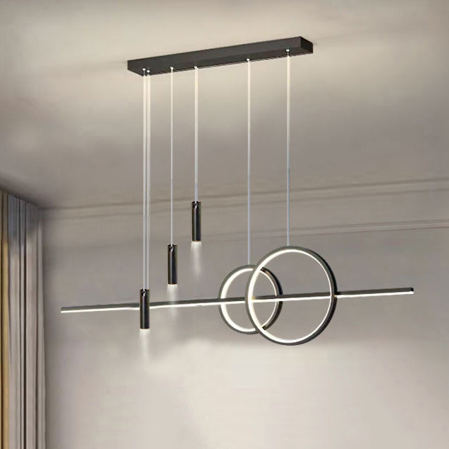 Luz de metal moderna Geométrica Geométrica 6 luces LED Island Colgante para sala de estar
