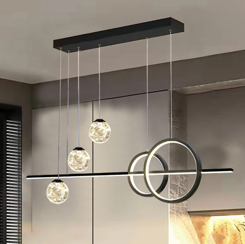 Luz de metal moderna Geométrica Geométrica 6 luces LED Island Colgante para sala de estar