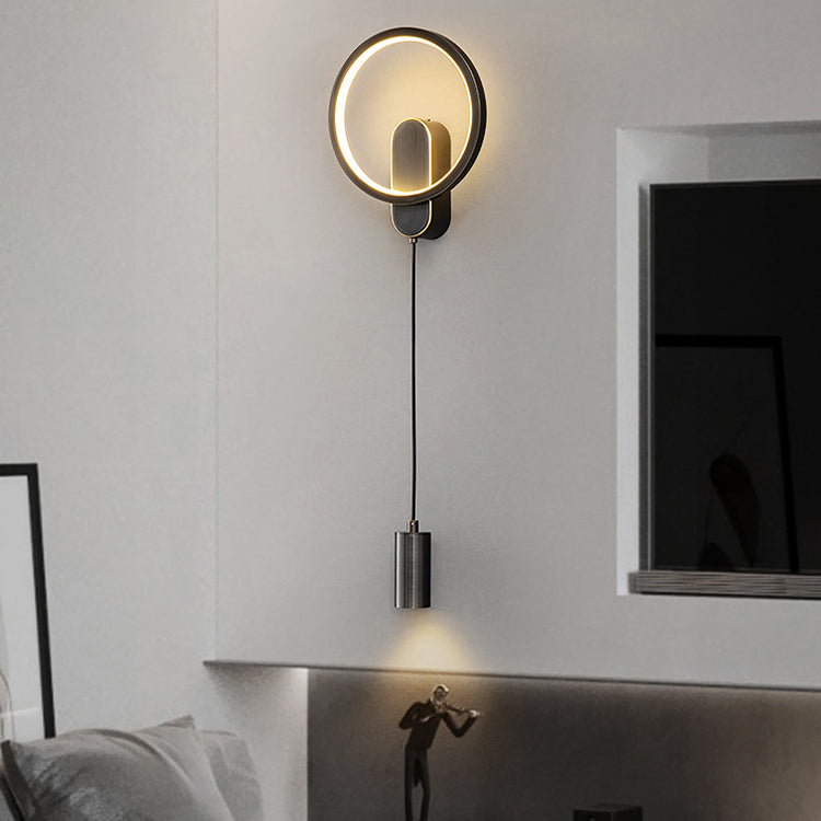 Luz de pared LED de latón moderna Geométrica 31 "Disconámbate de pared de alta lectura para sala de estar