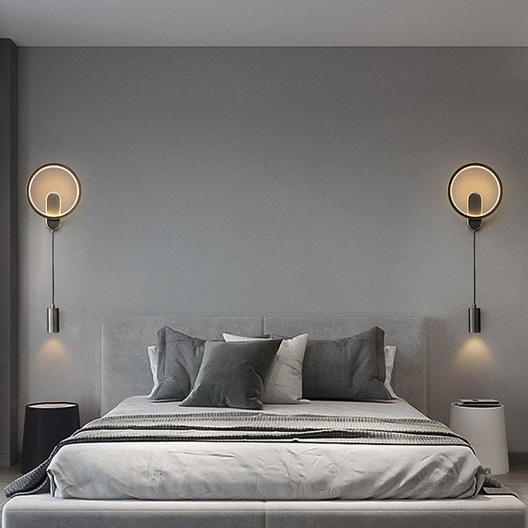 Luz de pared LED de latón moderna Geométrica 31 "Disconámbate de pared de alta lectura para sala de estar