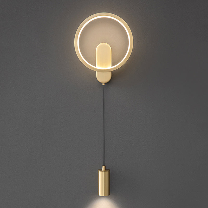 Luz de pared LED de latón moderna Geométrica 31 "Disconámbate de pared de alta lectura para sala de estar