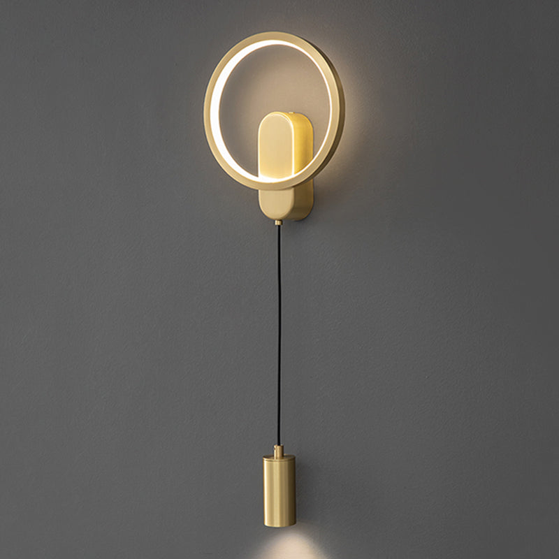 Luz de pared LED de latón moderna Geométrica 31 "Disconámbate de pared de alta lectura para sala de estar