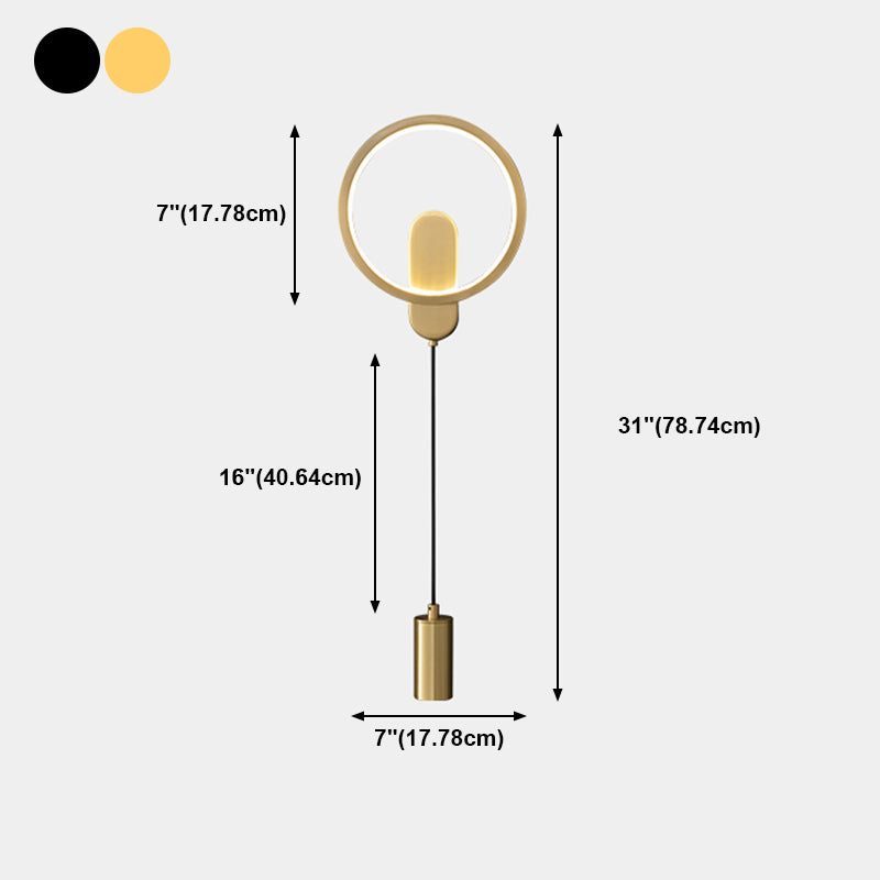 Luz de pared LED de latón moderna Geométrica 31 "Disconámbate de pared de alta lectura para sala de estar