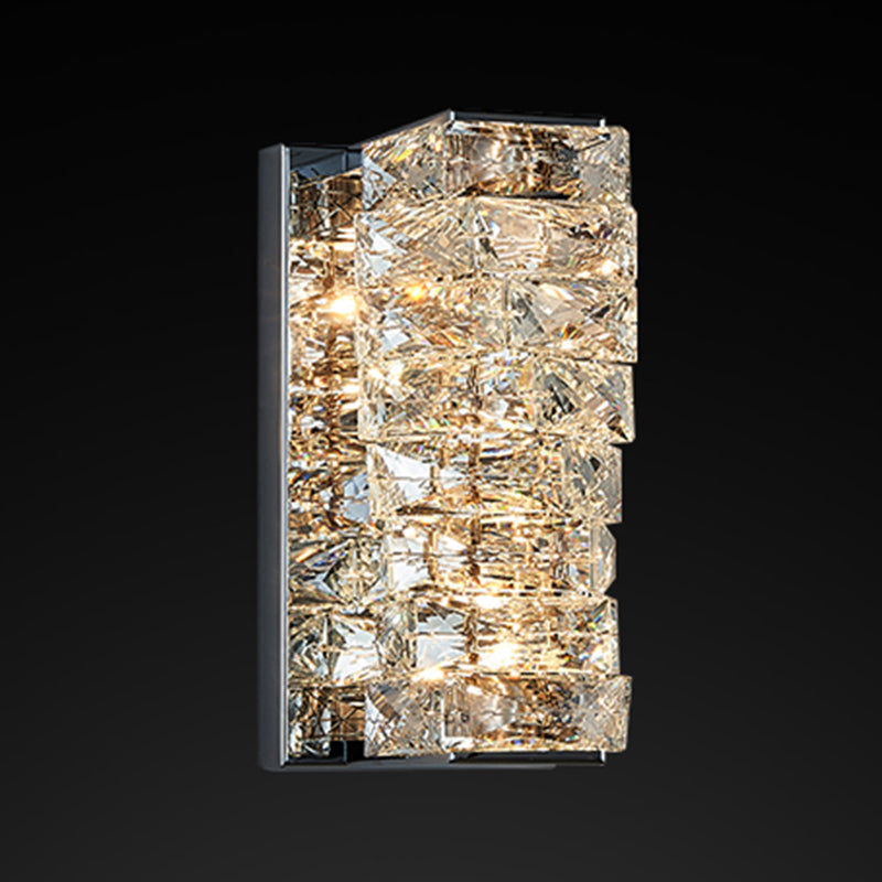 Luz de pared de la pared de cristal posmoderna apliques de pared led geométrica para sala de estar
