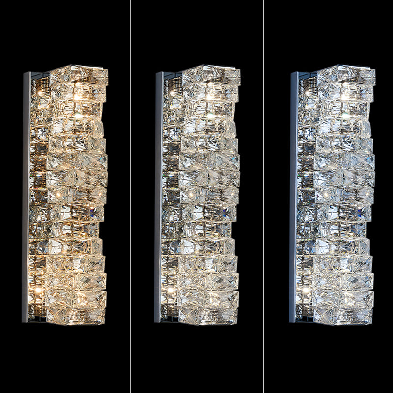 Luz de pared de la pared de cristal posmoderna apliques de pared led geométrica para sala de estar