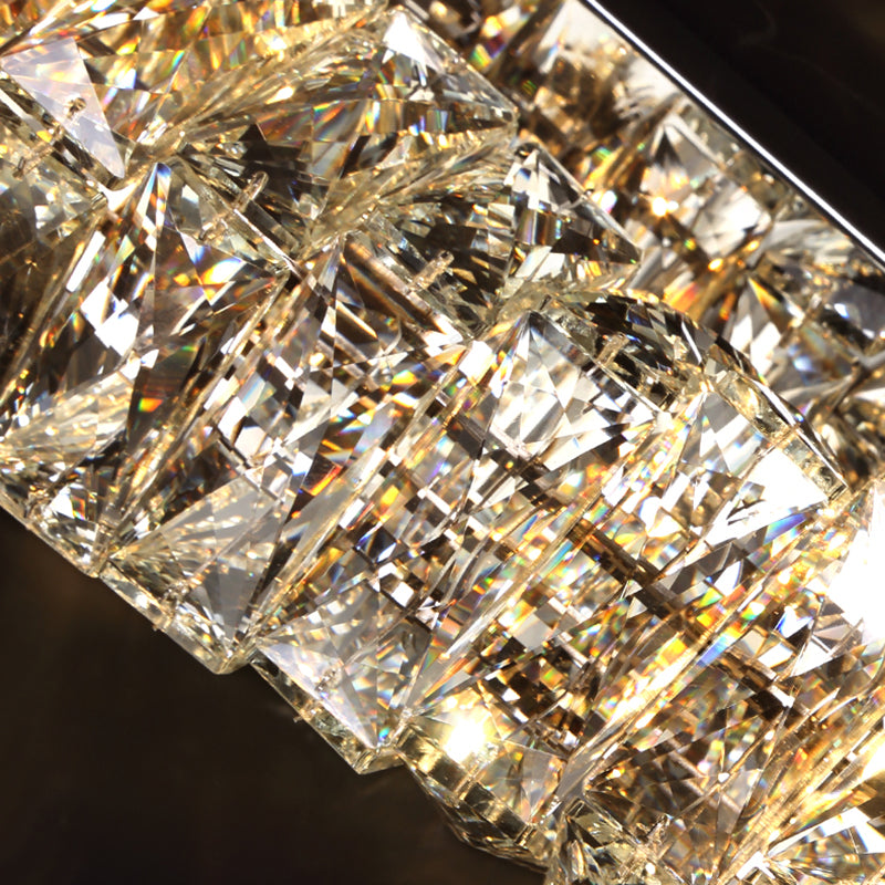 Luz de pared de acero inoxidable moderna Luz de pared geométrica apliques con cristal para sala de estar