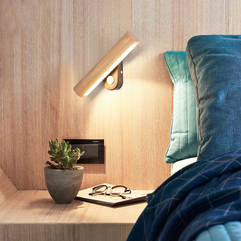 Luz de pared de estilo de estilo moderno forma de madera de madera de mono de pared de 1 luces